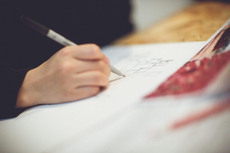 A hand writing strategy on paper.